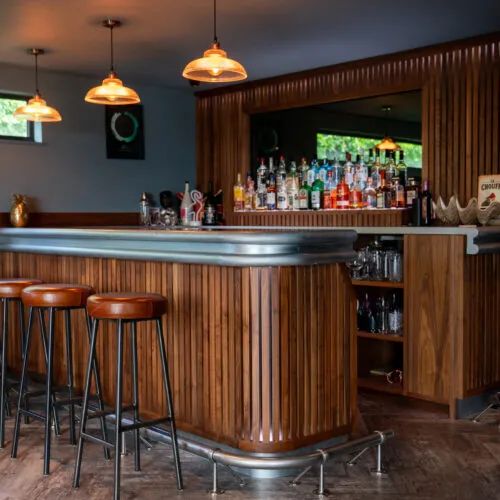 bespoke home bar and media wall - Elm Core Interiors