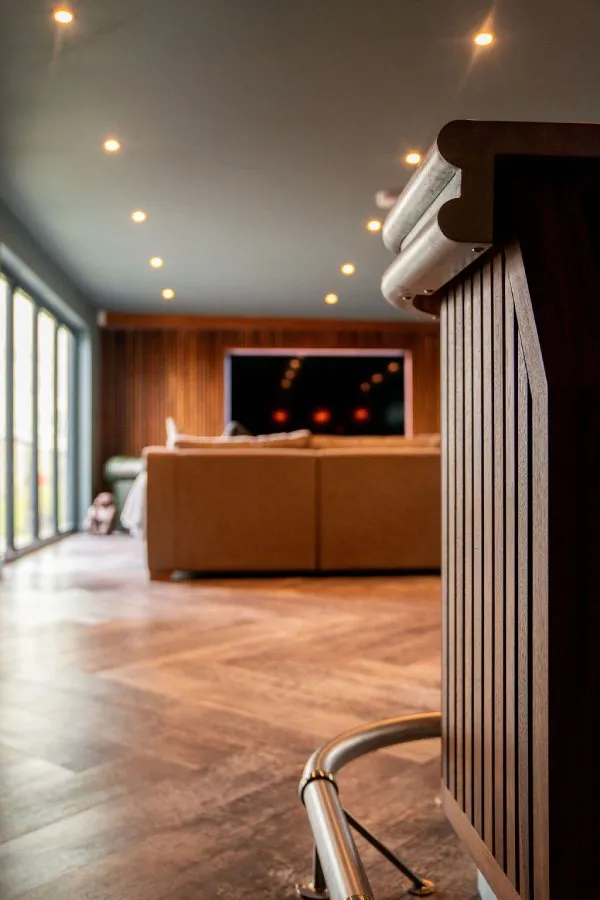 bespoke home bar and media wall - Elm Core Interiors
