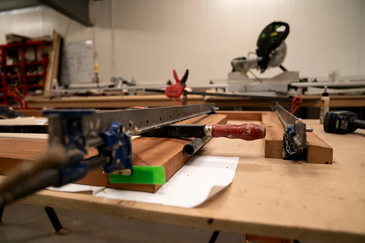 Elm Core Interiors - Bespoke joinery and furniture workshop detail