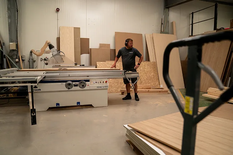 Elm Core Interiors - Bespoke joinery and furniture workshop detail