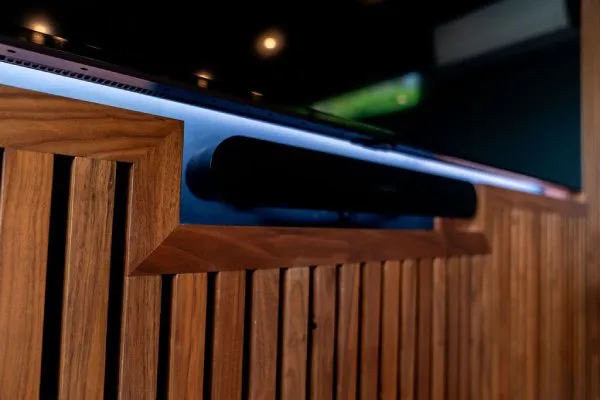 bespoke home bar and media wall - Elm Core Interiors